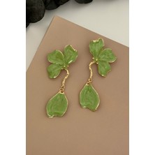 Nuva Atelier Flower Yeşil Küpe