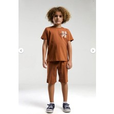 Ay Kids Aykidsclup U.s. Polo Assn Erkek Çocuk Kahverengi Bermuda Takım 2048-