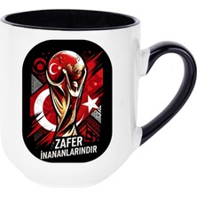 Kırmızı-Beyaz Özel Grafik Baskılı Kupa Bardak