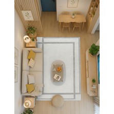 Days In Colours Begonvil BG004 Beyaz Gri Uzun Ömürlü Yumuşak Dokulu Oturma Odası Mutfak Koridor Yatak Odası Salon Halısı Yolluk Halı