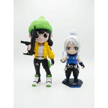Demirhan3D Killjoy Figürü 25 cm + Jett Figür 19 cm | 3D Yazıcı Pla Koleksiyon Seti | Valorant Dekoratif Oyun Figür Seti 🎮✨
