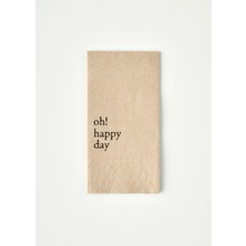 Bella Maison Oh Happy Day 100'lü Kağıt Peçete Kahverengi (33x33 cm)