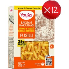 Yayla Kinoalı ve Sebzeli Kırmızı Mercimek Fusilli Bakliyat Makarnası 250 G X12