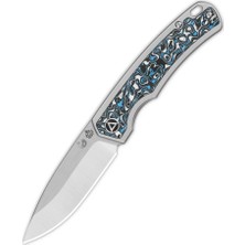 QSP Knife Qsp Puffin | Titanyum + Kamuflaj Karbon Fiber Kakma Sap | Cpm S35VN Çelik Çakı | QS127-F1