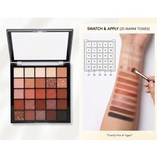 3b Trend Rose 25 Renkli Sıcak Tonlar Far Paleti - Mat, Işıltılı ve Simli Göz Farı Seti (Warm Tones)