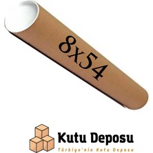 Kutu Deposu 8X54 cm Kapaklı Silindir Postüp Rulo Gönderi Kutusu (10 Adet)