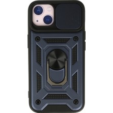 Youday Home iPhone 15 Kılıf Pars Lens Yüzüklü Silikon - Lacivert