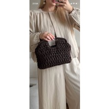 Pazarvia Shop Ithal Hasır Örgü Clutch Çanta
