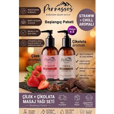 Parnassos Çilek Özlü ve Çikolata Aromalı Rahatlatıcı Nemlendirici Masaj Yağı 2'li 150ml Set