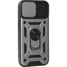 Youday Home iPhone 15 Kılıf Pars Lens Yüzüklü Silikon - Gümüş