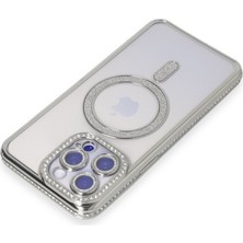 Youday Home iPhone 14 Pro Kılıf Joke Simli Magneticsafe Kılıf - Gümüş