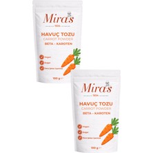Miras 1934 Havuç Tozu - 200 G - Doğal Sebze Tozu - 100 G X2