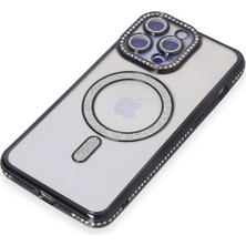 Youday Home iPhone 15 Pro Max Kılıf Joke Simli Magneticsafe Kılıf - Siyah