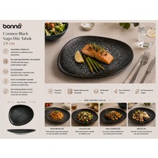 Bonna Cosmos Black Vago Düz Tabak 24 cm