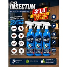 Avcı Insectum 3 Adet Ultra Etkili Haşere Ilacı 500ML Sprey (Hamam Böceği, Karınca, Pire, Kene, Akrep, Sivrisinek) - Avantajlı Paket
