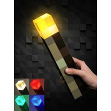 Plastora Home Minecraft Meşale Madenci Gece LED Işığı Type-C Şarjlı Duvara Monte Edilebilir Lamba