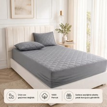 Formeya Gri %100 Pamuk Kapitone Fitted Yatak Koruyucu Çarşaf - Bebek-Tek-Çift Kişilik-Battal Yatak Alezi