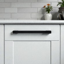 Kulp Center 5 Adet 192-224 mm Mat Siyah 1.sınıf Zamak Favori Mobilya Kulpu Dolap Kulbu