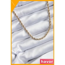 Havor Paslanmaz Çelik Burgu Desenli Kadın Kolye 60CM Uzunluk