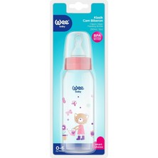 Wee Baby 250 ml Pembe Cam Biberon 876, 0-6 Ay Arası Bebekler İçin BPA İçermeyen Güvenli Seçim