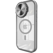 Asil Acar Home Apple İphone 15 Pro Kılıf Teleskop Lens Magsafe Silikon Kapak - Titan Gri