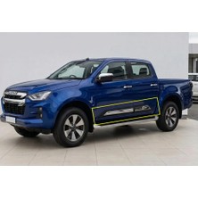 TMZ Garage 2021+ Isuzu D-Max Kapı Gövde Kaplama Seti Kabartma Krom Desenli 4 Parça Yan Kapı Koruma Ithal