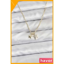 Havor Minimalist Yıldız Desenli Pirinç Kolye