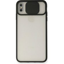 Youday Home iPhone Xs Max Kılıf Palm Buzlu Kamera Sürgülü Silikon - Siyah