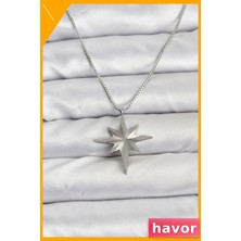 Havor Paslanmaz Çelik Kutup Yıldızı Kolye 60 cm Zincir Uzunluğu