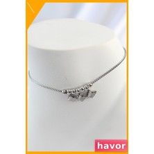 Havor Paslanmaz Çelik Kadın Halhal Kelebek Desenli