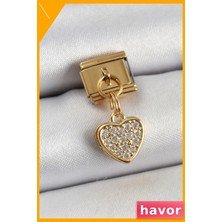 Havor Paslanmaz Çelik Kalp Şeekilli Charm Bileklik Aksesuarı