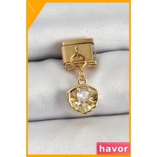 Havor Paslanmaz Çelik Zirkon Taşlı Istiridye Tasarımı Bileklik Aksesuarı