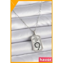 Havor Zirkon Taşlı Akrep Burcu Kolye 45CM Zincir Uzunluğu