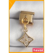 Havor Zirkon Taşlı Çiçek Desenli Charm Bileklik Aksesuarı