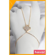 Havor Yonca Model Pirinç Şahmeran Kolye Kadın Gold Renk