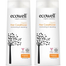 Ecowell Organik Saç Bakım Kremi 2'li Set 2x300 ml Canlandırıcı Özellikli Kuru Saçlar İçin