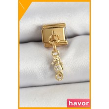 Havor Zirkon Taşlı Çiçek Desenli Kararmaz Çelik Bileklik Aksesuarı