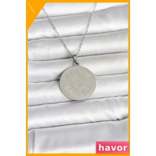 Havor Paslanmaz Çelik Ayetel Kürsi Yazılı Kolye Gümüş Renk