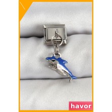 Havor Sallantılı Köpekbalığı Tasarımı Gümüş Renkli Charm Bileklik