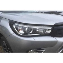 TMZ Garage Toyota Hilux Far Koruma Çerçevesi Mat Siyah 2015-2020 Arası Uyumlu Ön Far Kaplama Seti (Sağ-Sol)
