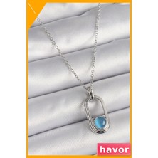 Havor Paslanmaz Çelik Kedi Gözü Desenli Kadın Kolyesi