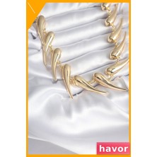 Havor 43 cm Zincir Uzunluğu Altın Renkli Kadın Kolyesi