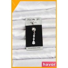 Havor Sallantılı Damla Model Göbek Piercing 316L Cerrahi Çelik