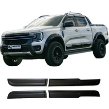 TMZ Garage Ford Ranger T9 Kapı Koruma Seti 4 Parça | Piano Black (Parlak Siyah) Kapı Yan Koruma