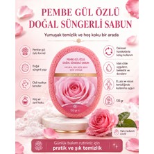 Renas Store Pembe Gül Özlü Doğal Süngerli Sabun 135 gr El Yüz ve Vücut Temizliği Için