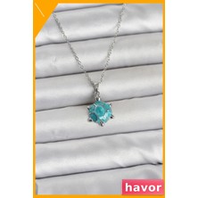 Havor Paslanmaz Çelik Kaplumbağa Kolye Uzun Zincir Gümüş Renk Kadın