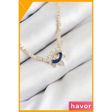 Havor Pirinç Zirkon Taşlı Su Yolu Tasarımı Kolye