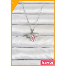 Havor Paslanmaz Çelik Sinek Model Kolye 45CM Gümüş Renk