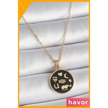 Havor Paslanmaz Çelik Kolye 45CM Zincir Uzunluğu Altın Rengi
