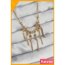 Havor Paslanmaz Çelik Topçuk Detaylı Sallantılı Kolye